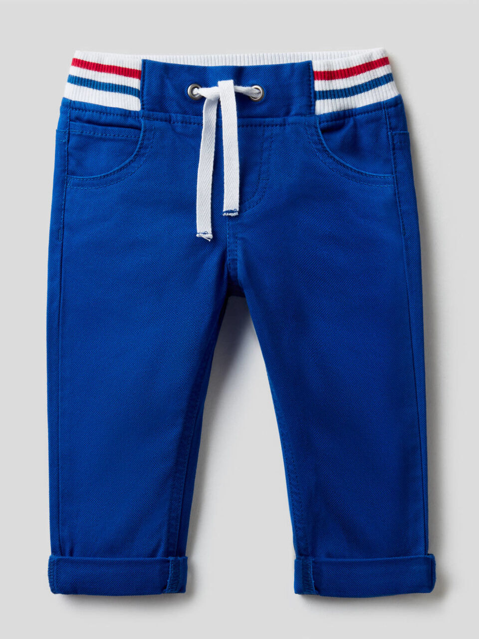 Pantalon avec cordon de serrage en coton stretch image number 1