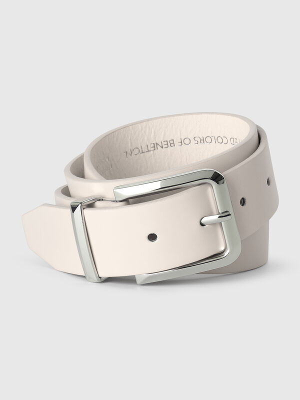 Ceinture beige en tissu enduit Femme