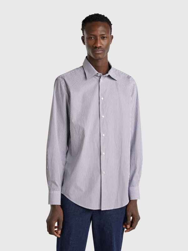 Chemise rayée en coton Homme