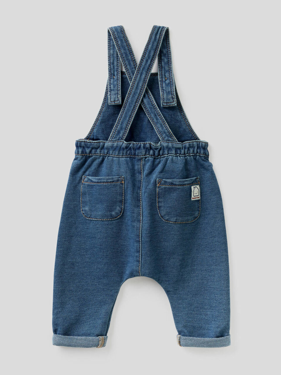 Salopette en molleton stretch effet denim image number 2