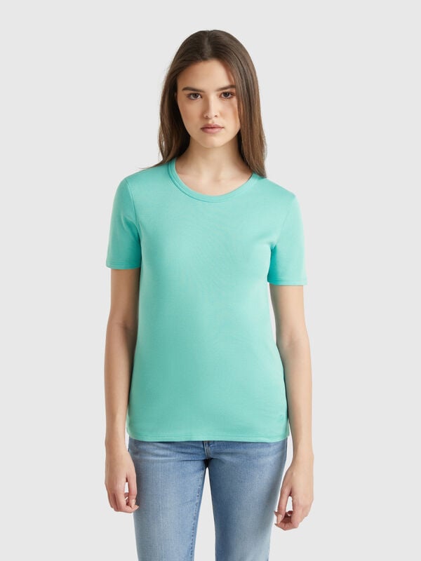 T-shirt en coton à fibre longue Femme