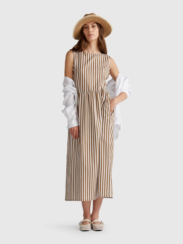 Robe midi rayée Femme