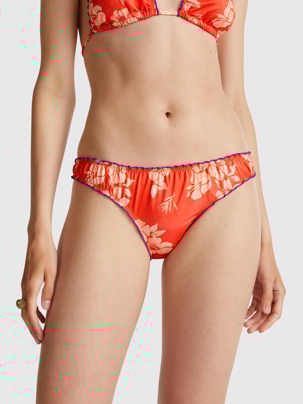 Bas de maillot de bain imprimé fleuri Femme