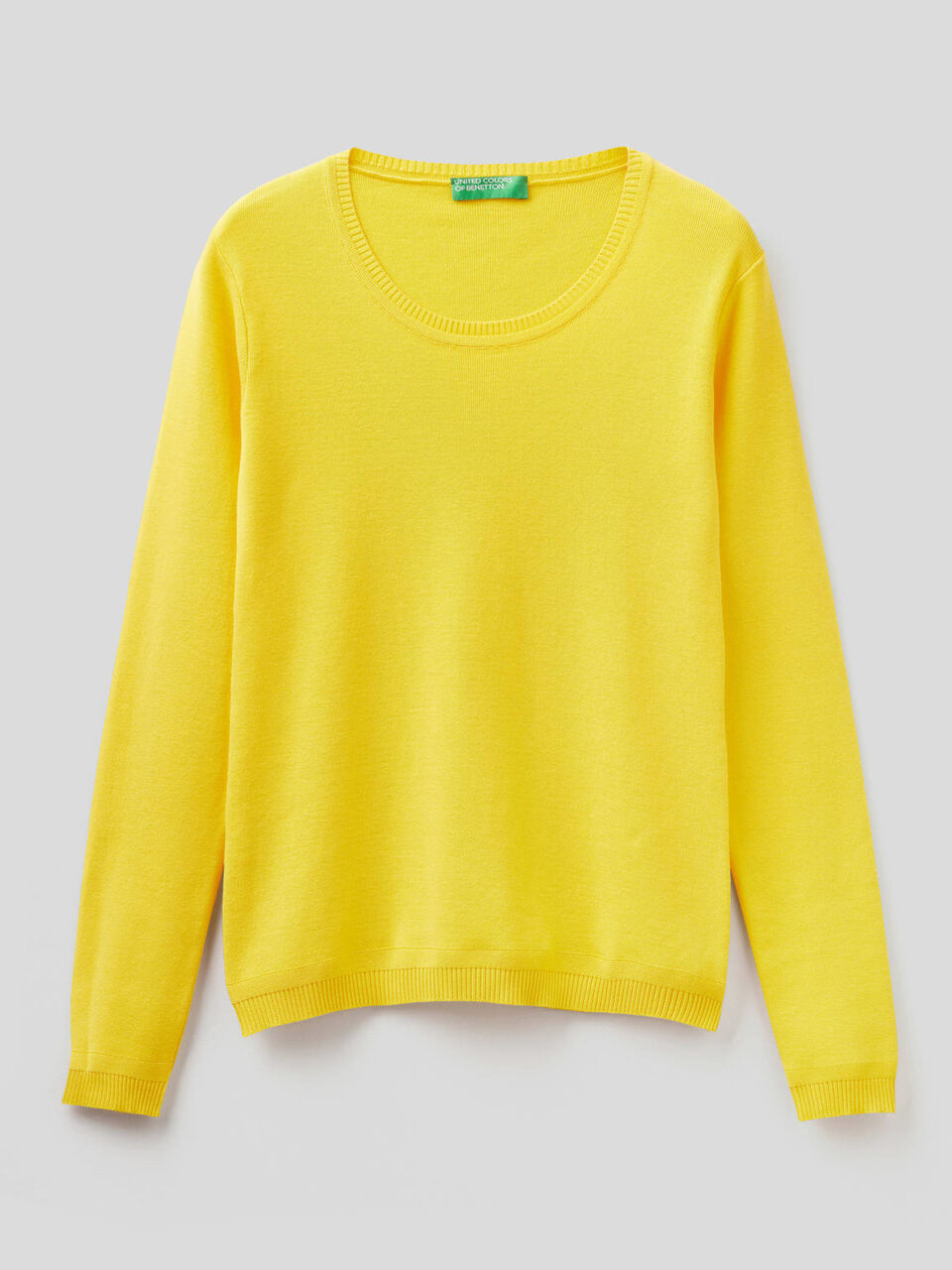 Pull col rond en pur coton image number 1