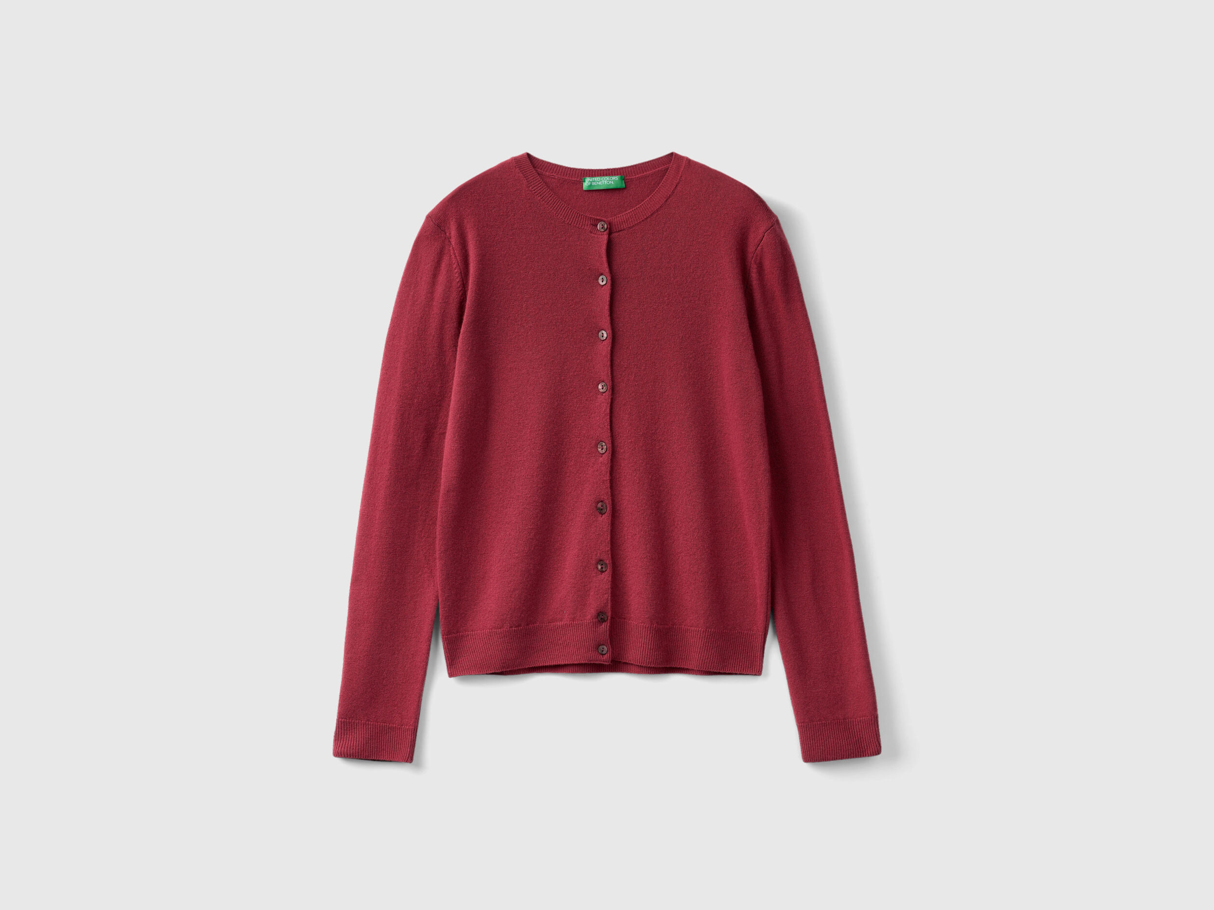 Gilet bordeaux col rond en pure laine m rinos Bordeaux Benetton