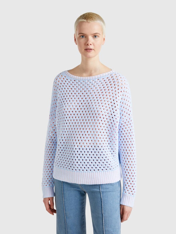 Pull over-fit perforé Femme
