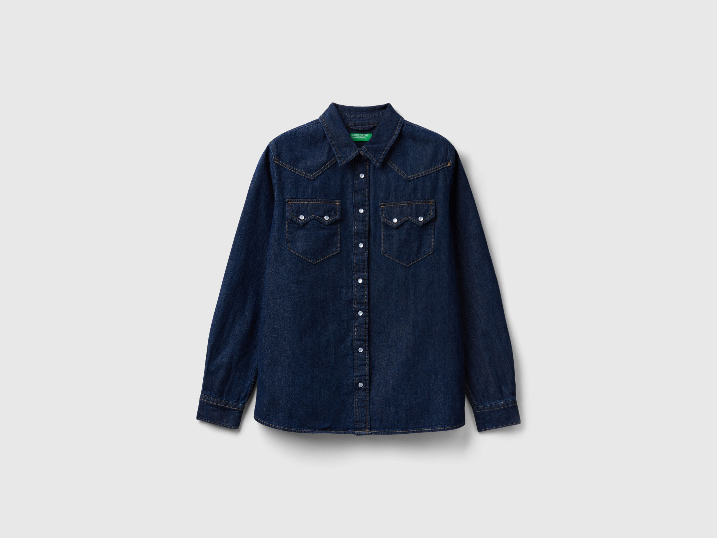 Chemise western en jeans Bleu Benetton