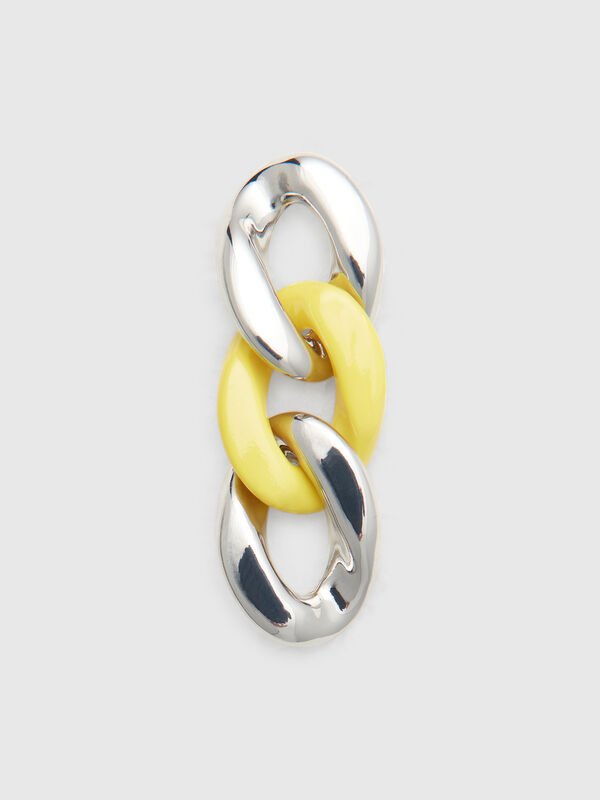 Boucles d'oreilles pendantes avec chaîne dorée et jaune Femme