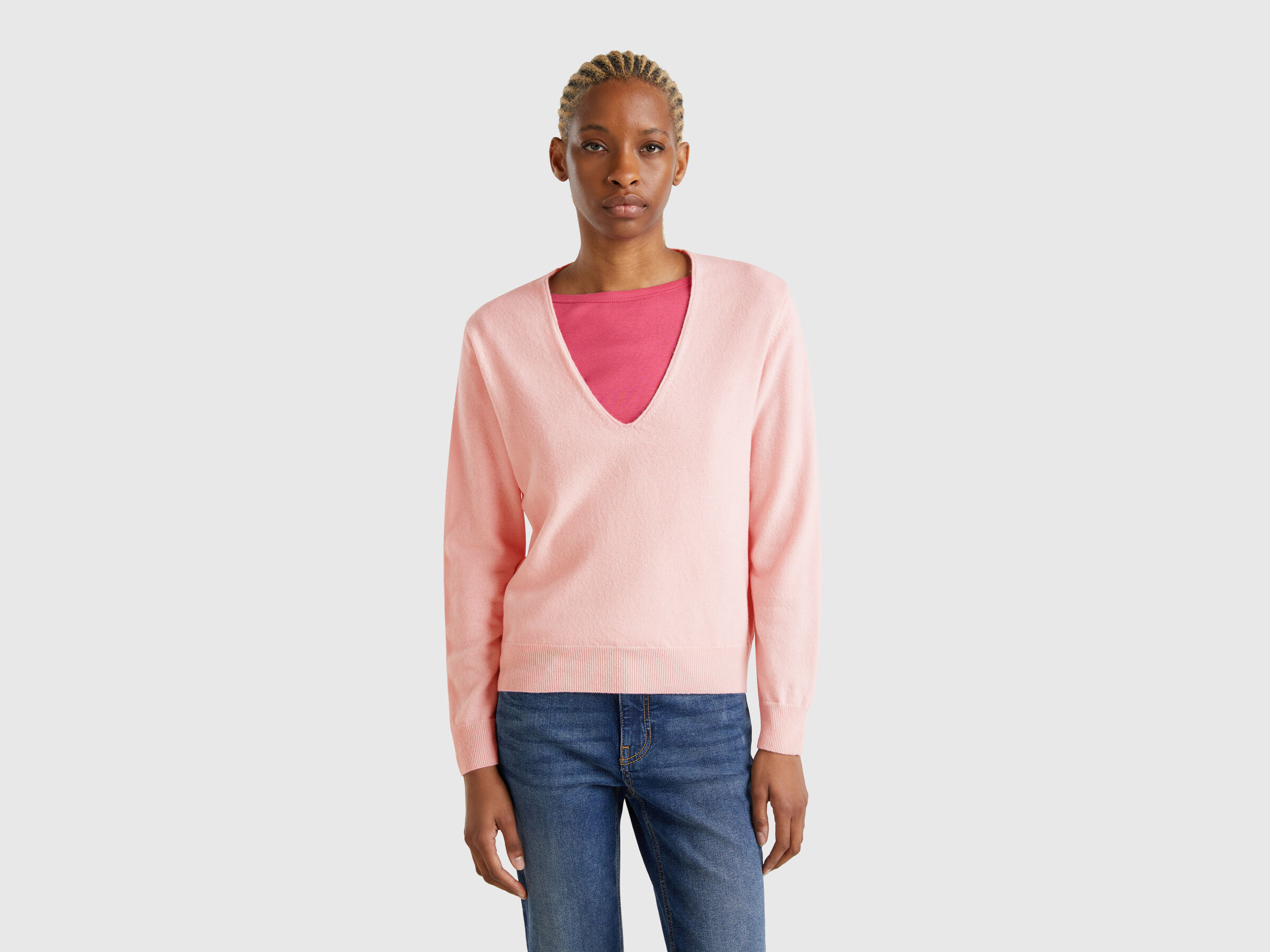 V NECK SWEATER L/S Femme image number 0