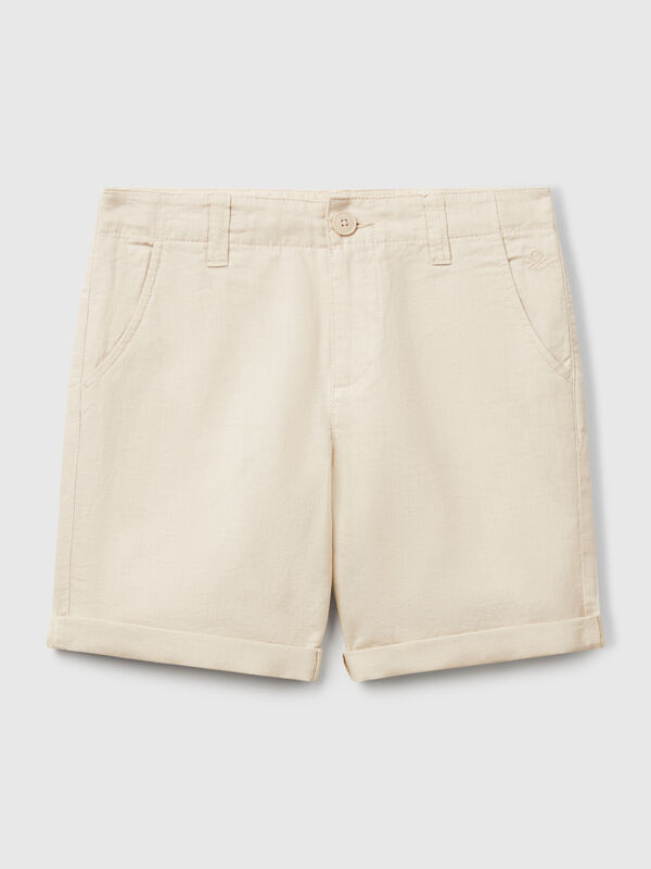Bermuda chino en lin mélangé Garçon