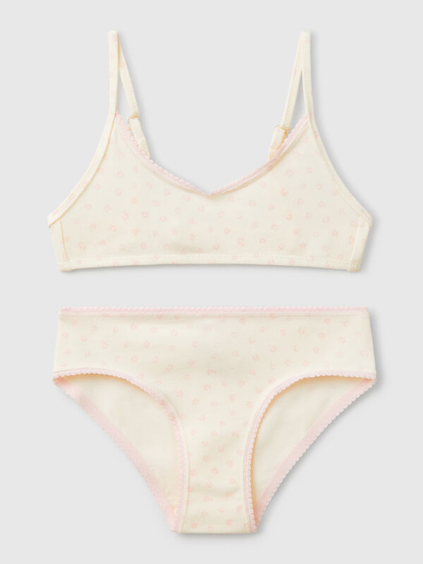 Ensemble soutien-gorge et culotte fleuris Filles