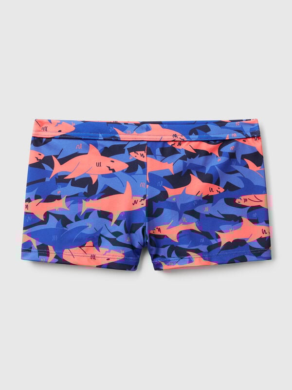 Maillot de bain boxer rayé avec crabes Garçon