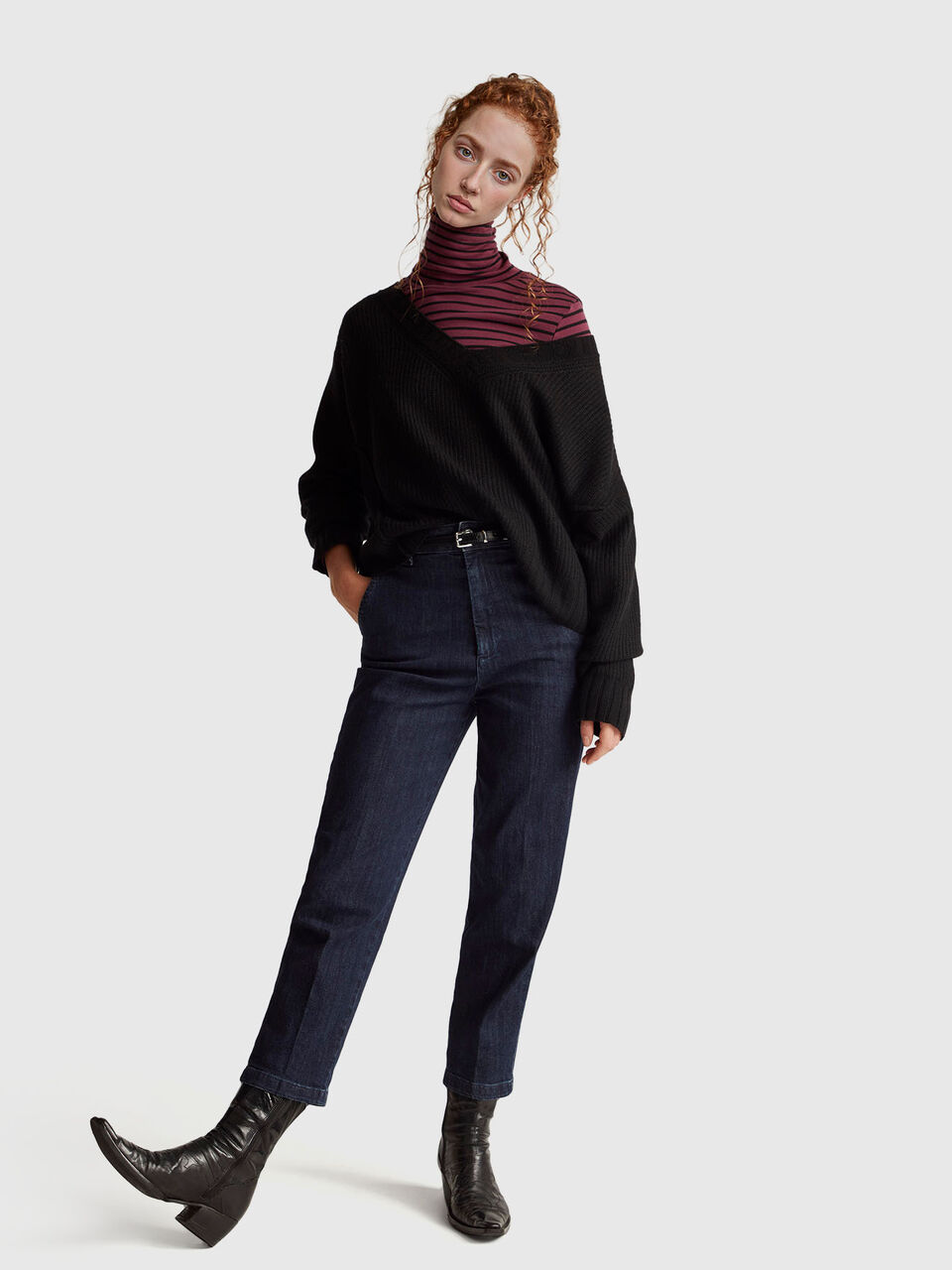 V NECK SWEATER L/S Femme image number null