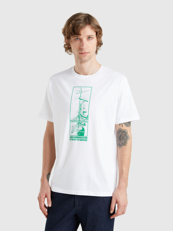 T-shirt avec imprimé en coton biologique Homme