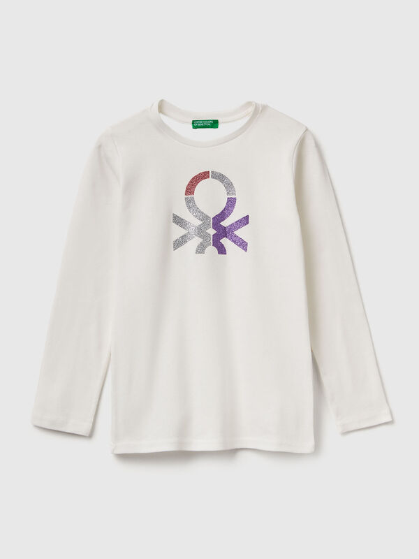T-shirt à manches longues avec imprimé pailleté Filles
