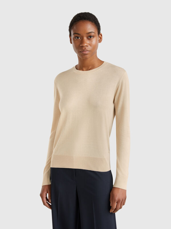 Chemise à manches longues en soie mélangée Femme