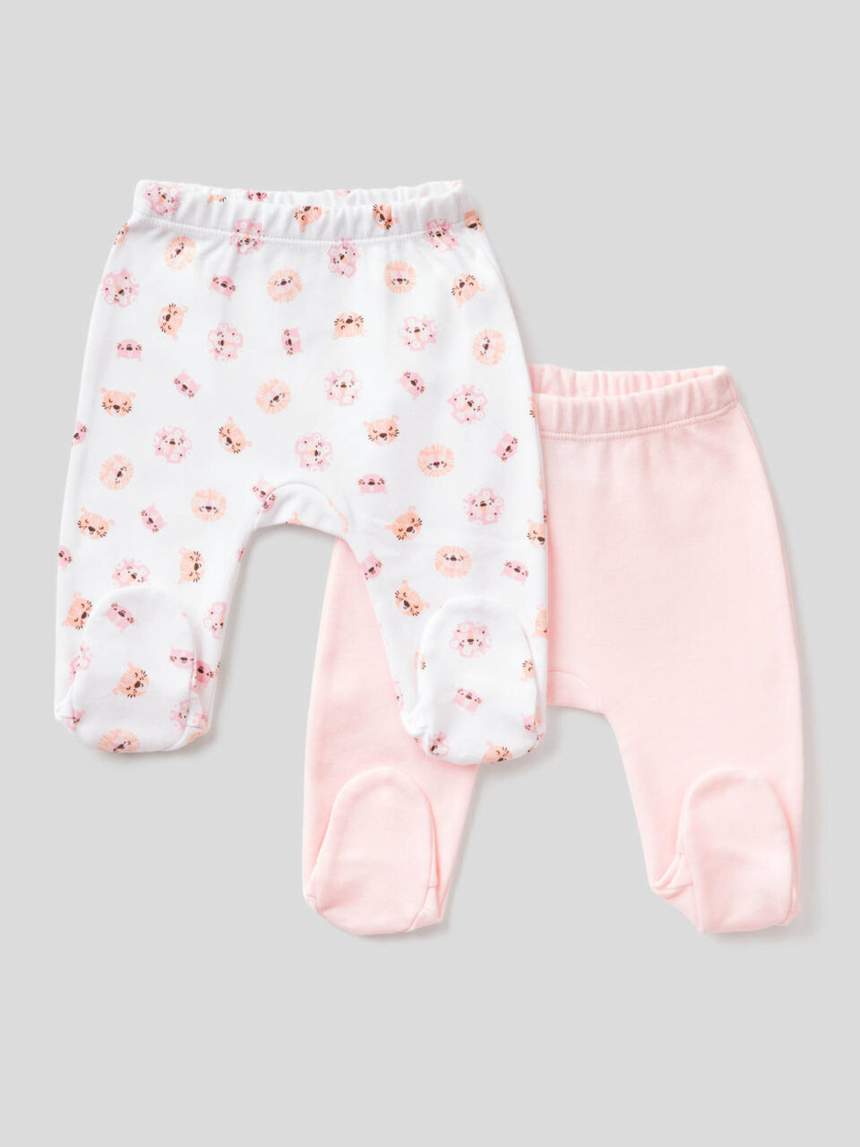 Deux pantalons à pieds en coton bio image number 1