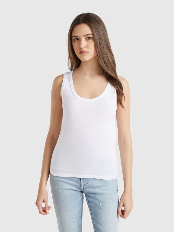 Débardeur pur coton blanc Femme