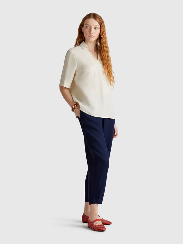 Pantalon doux pur lin Femme