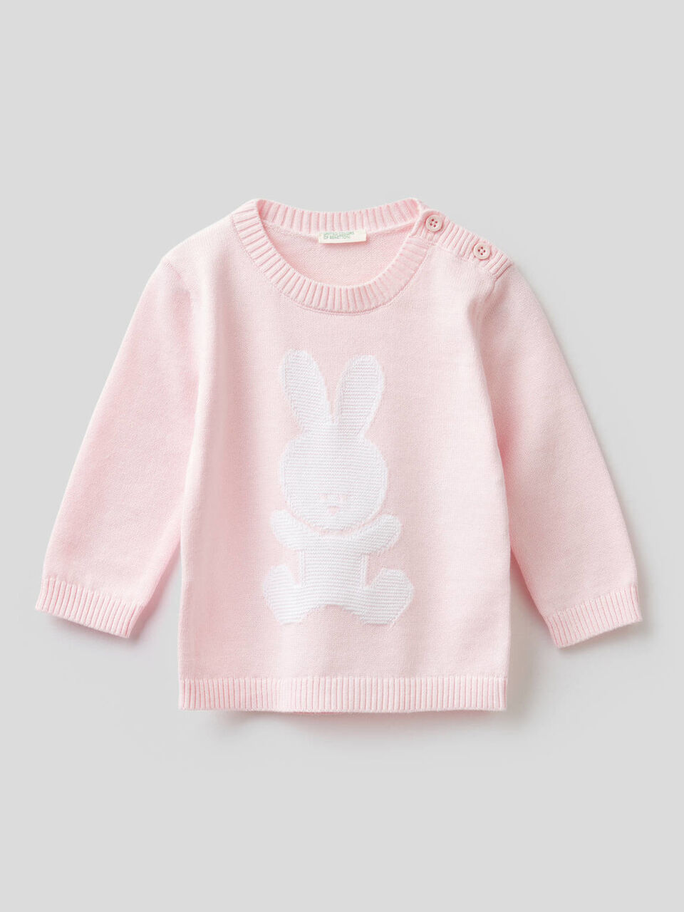 Pull 100% coton avec motif en intarsia image number 1