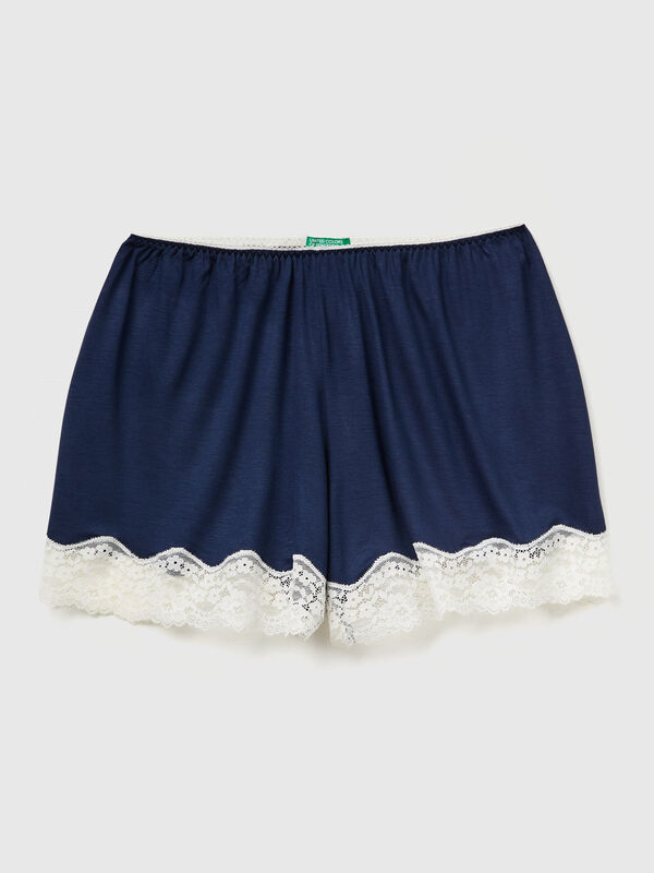 Short fluide avec dentelle Femme