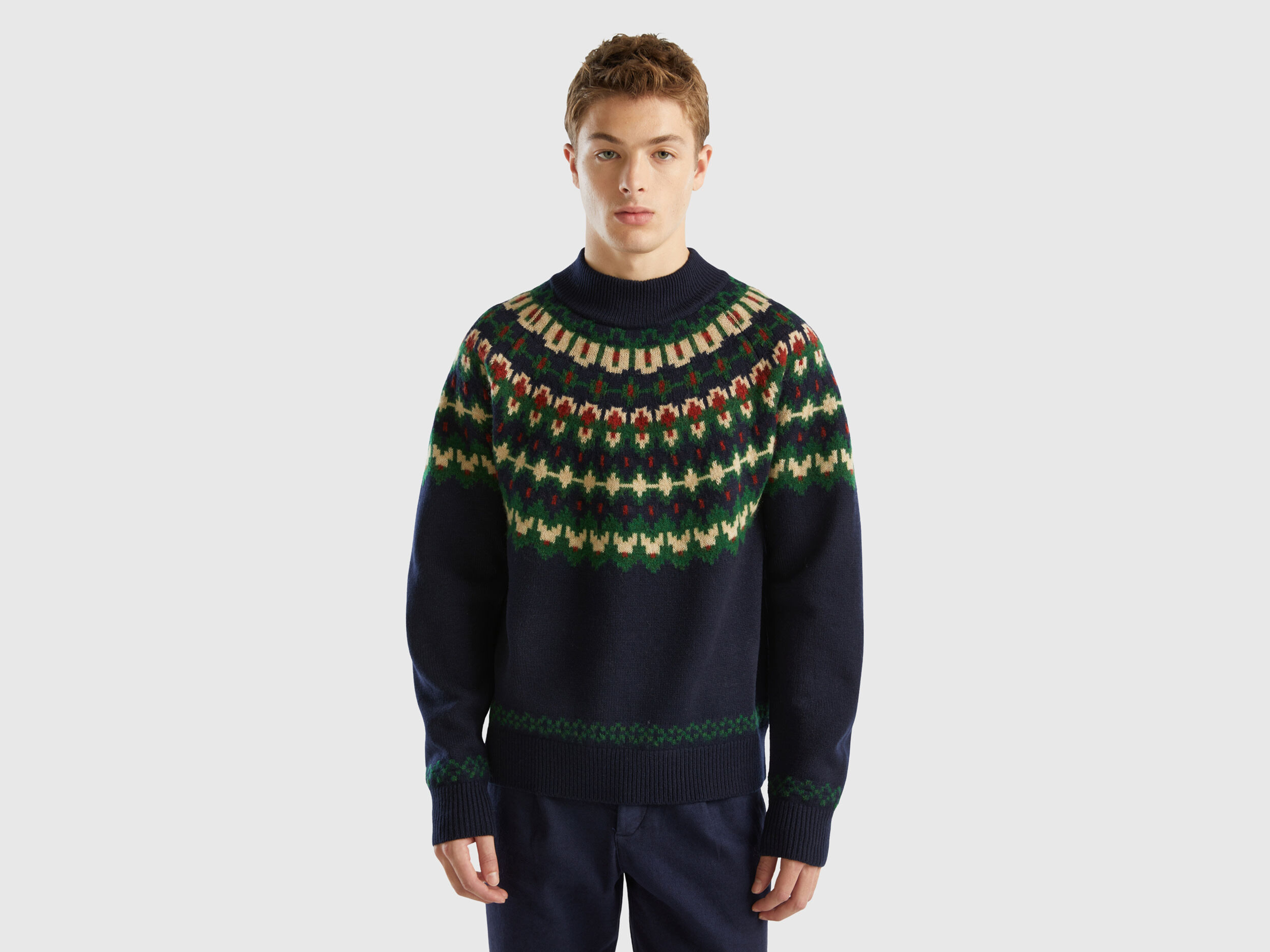 Pull jacquard homme 2025 laine