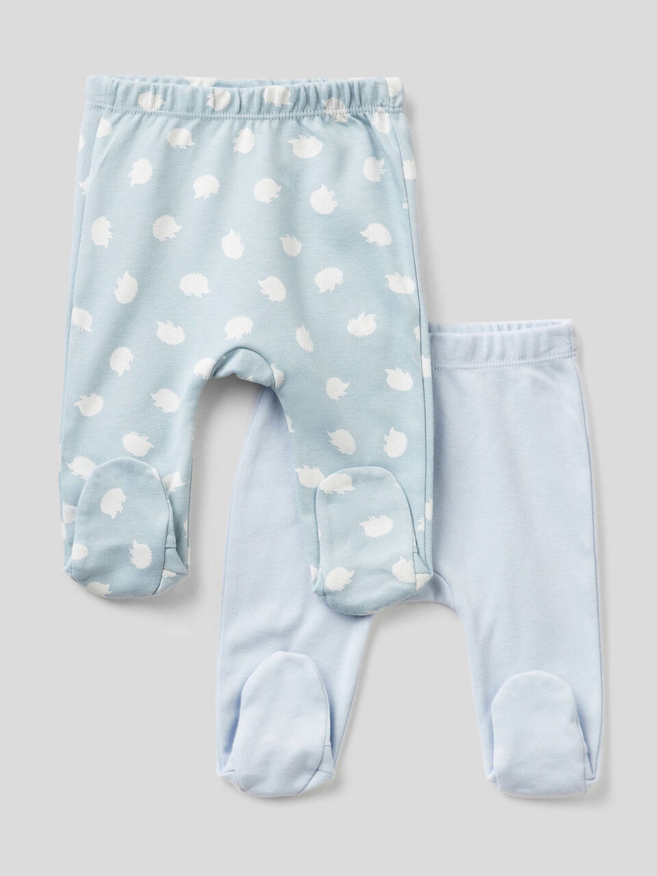 Deux pantalons à pieds en 100% coton bio image number 1