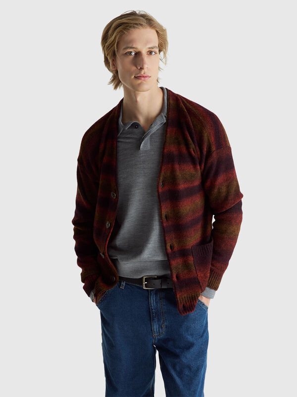 Cardigan en mélange de laine et d'alpaga Homme