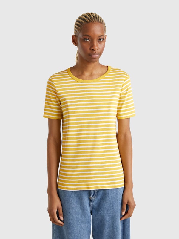 T-shirt rayé à col rond Femme