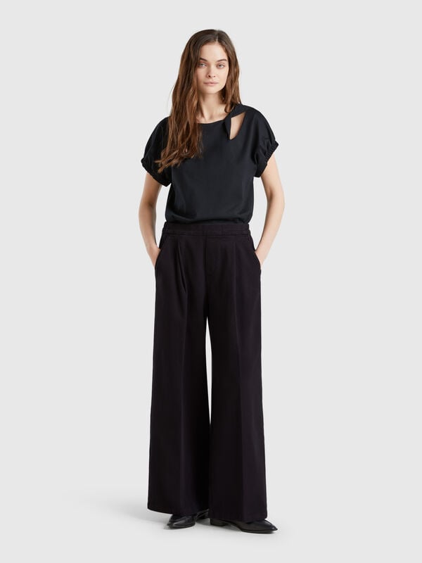 Pantalon palazzo taille haute Femme