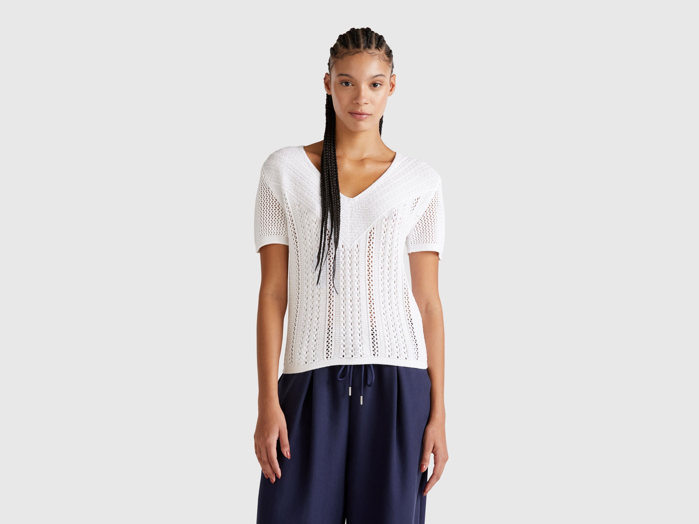 V NECK SWEATER H/S Femme image number 0