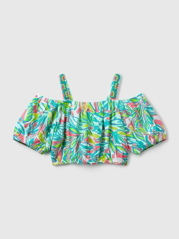 Top court à imprimé tropical Filles