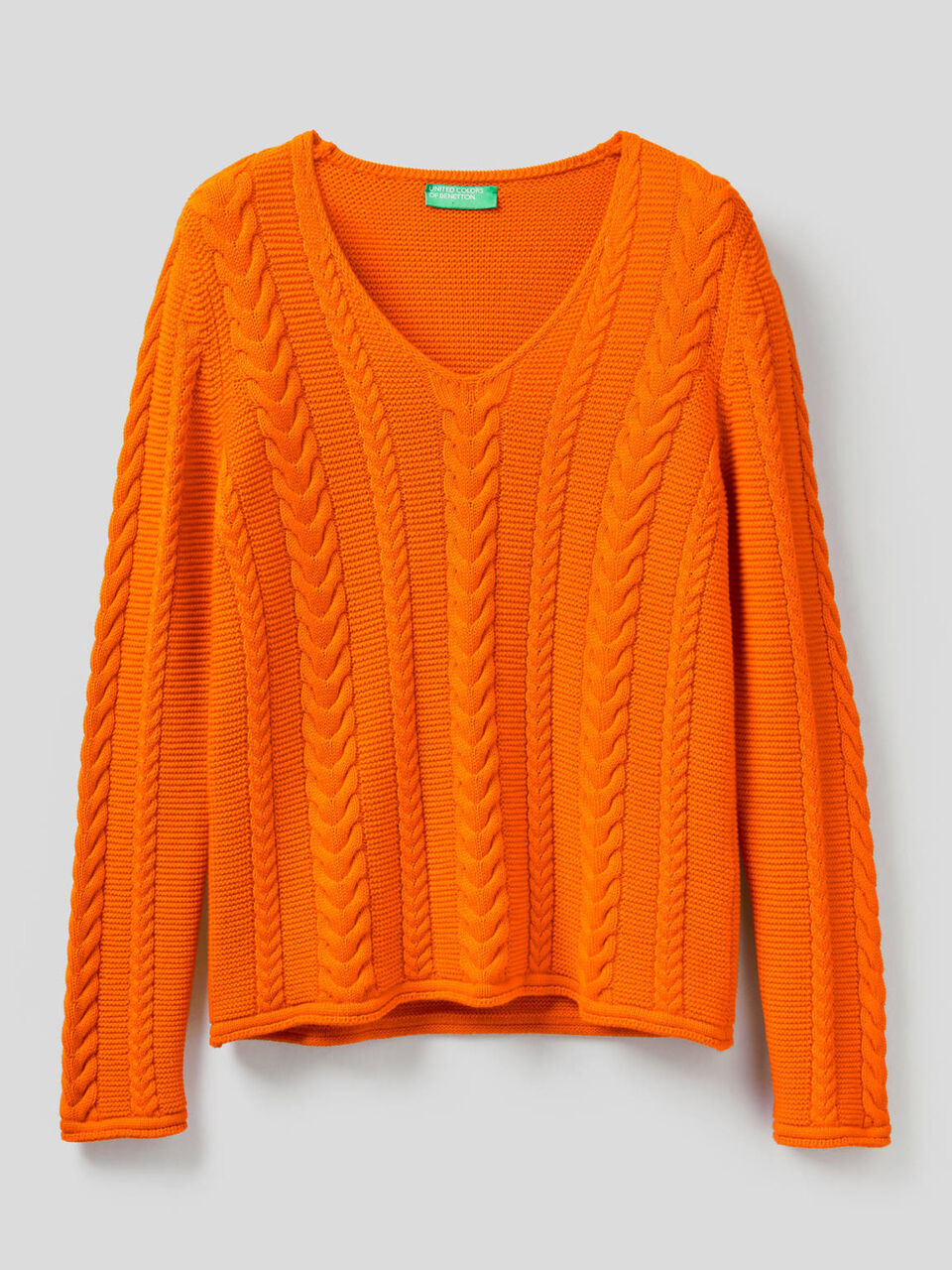 Pull à torsades en pur coton image number 1