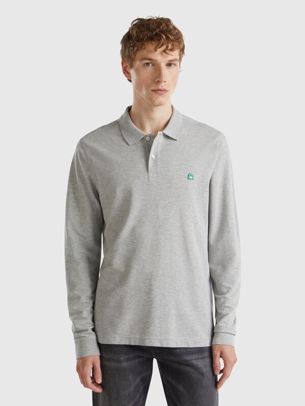 Polo manches longues en coton  Homme