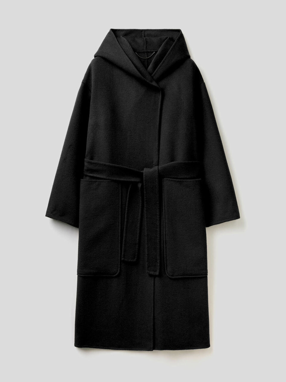 Manteau à capuche en laine mélangée image number 1