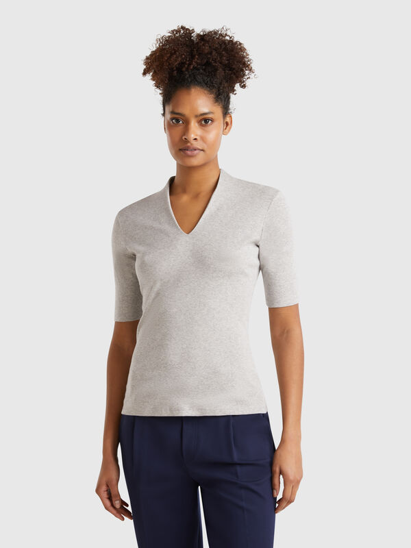 T-shirt coupe slim en coton longues fibres Femme