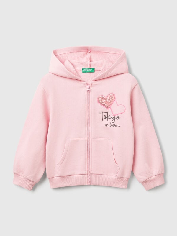 Sweat à capuche avec paillettes Filles