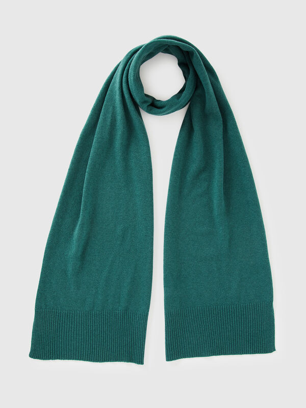 Écharpe verte en pure laine mérinos Femme