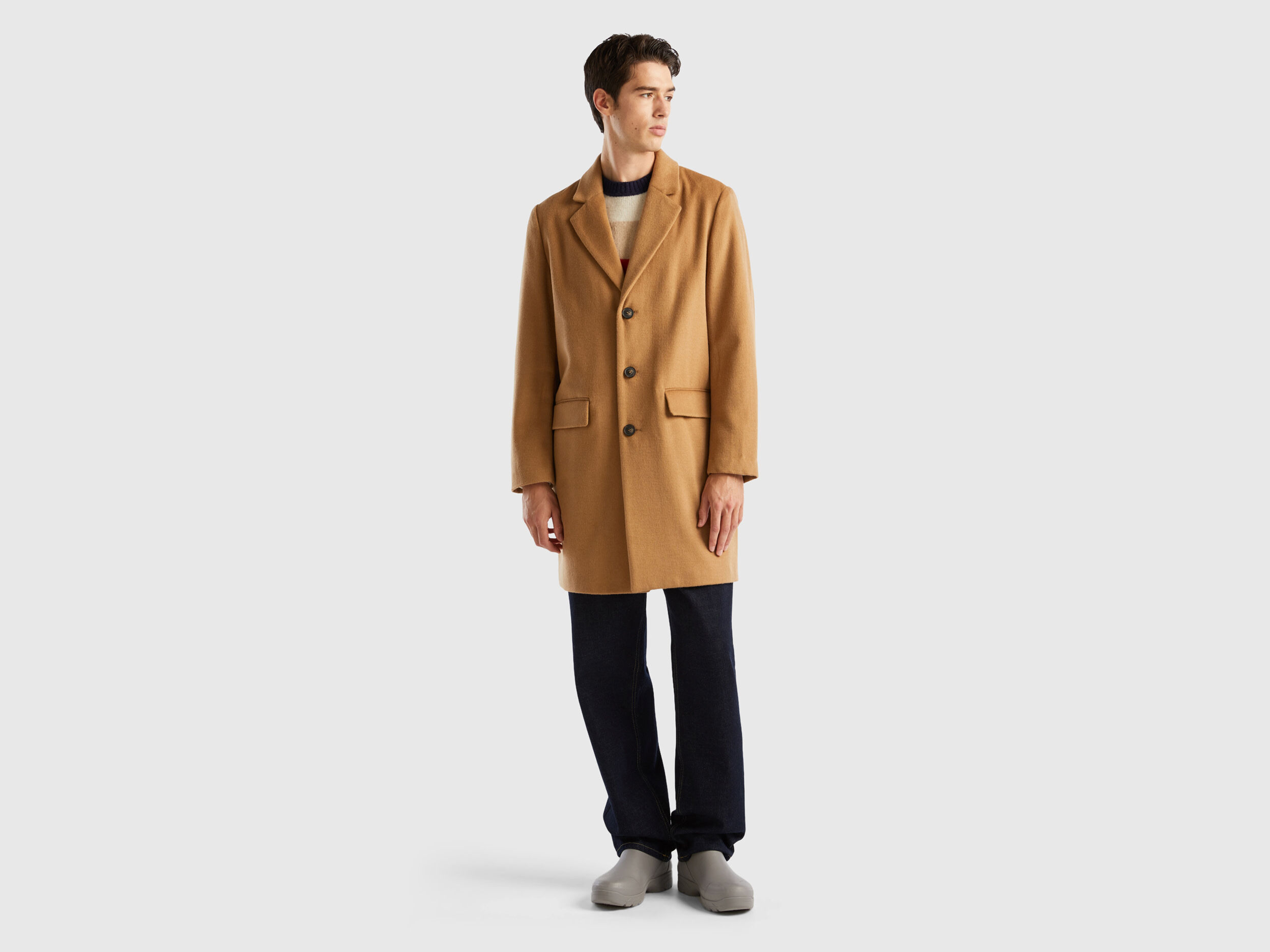 Manteau doubl en m lange de laine
