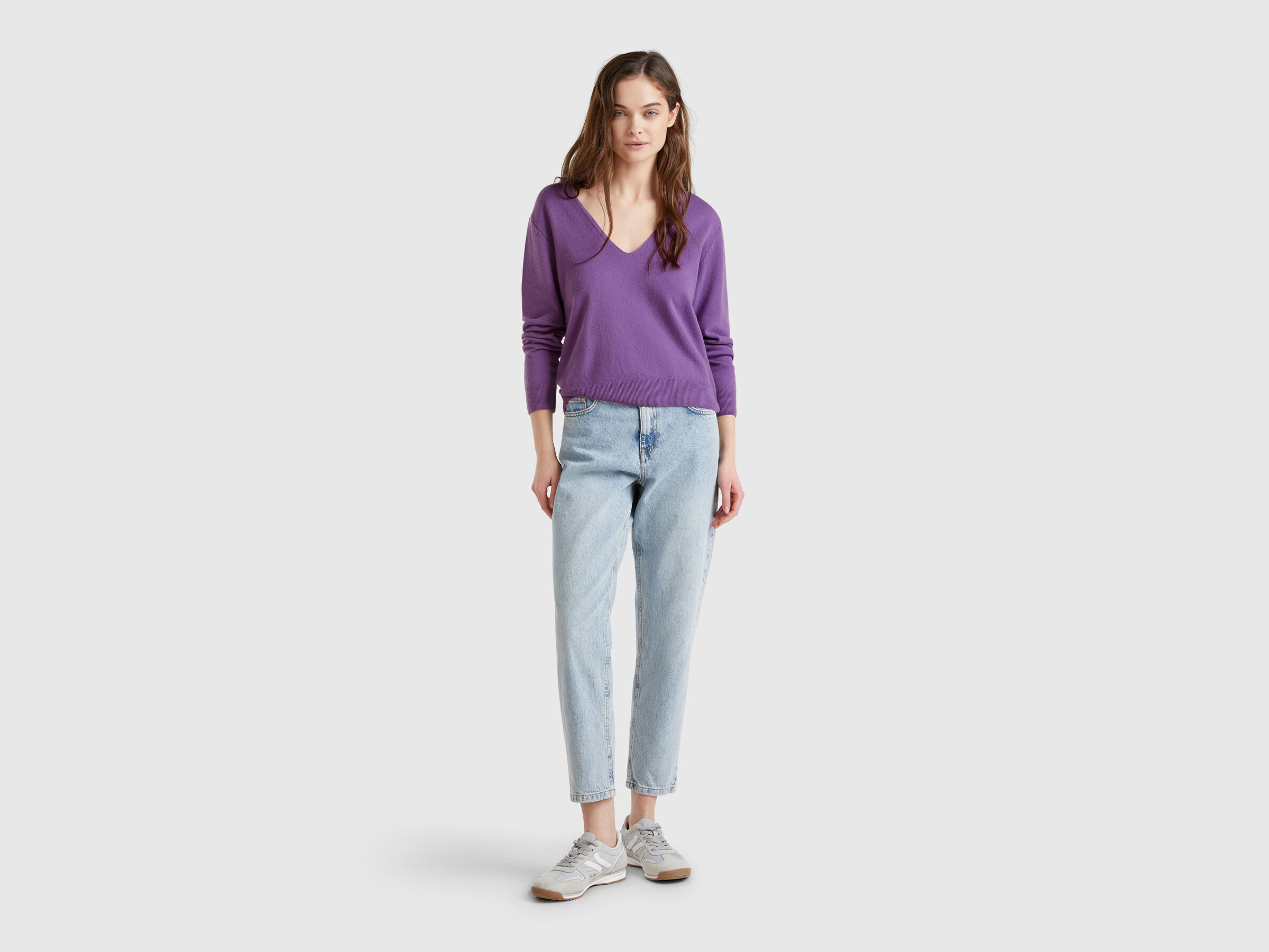 V NECK SWEATER L/S Femme image number 2