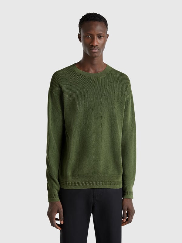 Pull tricoté en pur coton Homme