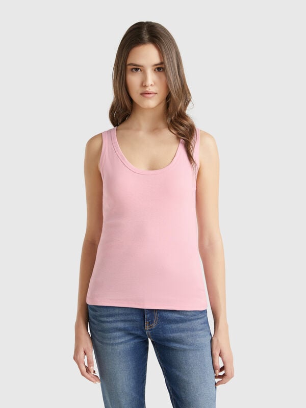 Débardeur rose pur coton Femme