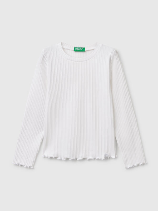 T-shirt slim fit en coton stretch Filles