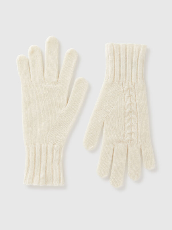 Gants avec finition tressée Femme