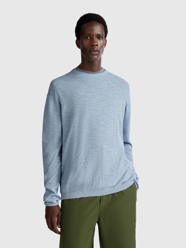 Pull en lin et coton mélangés Homme