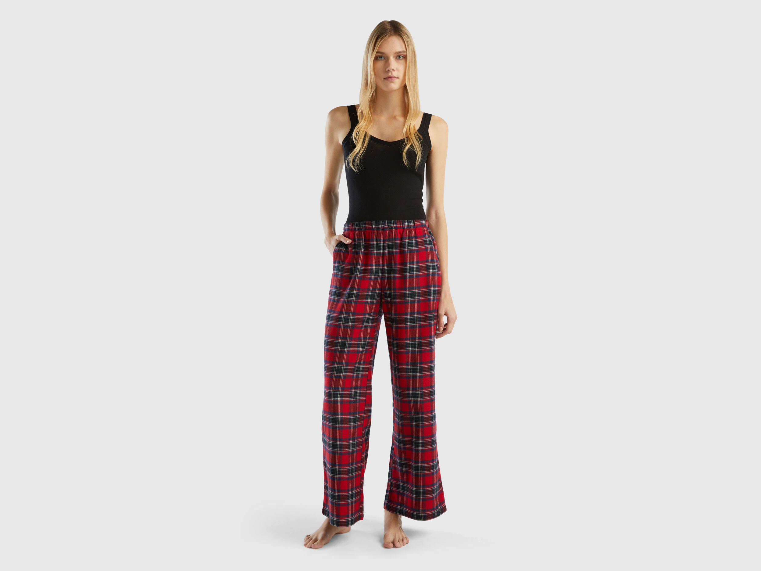 Pantalon tartan rouge femme on sale