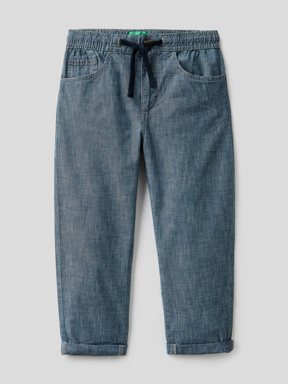 Pantalon en chambray de pur coton bio image number 1