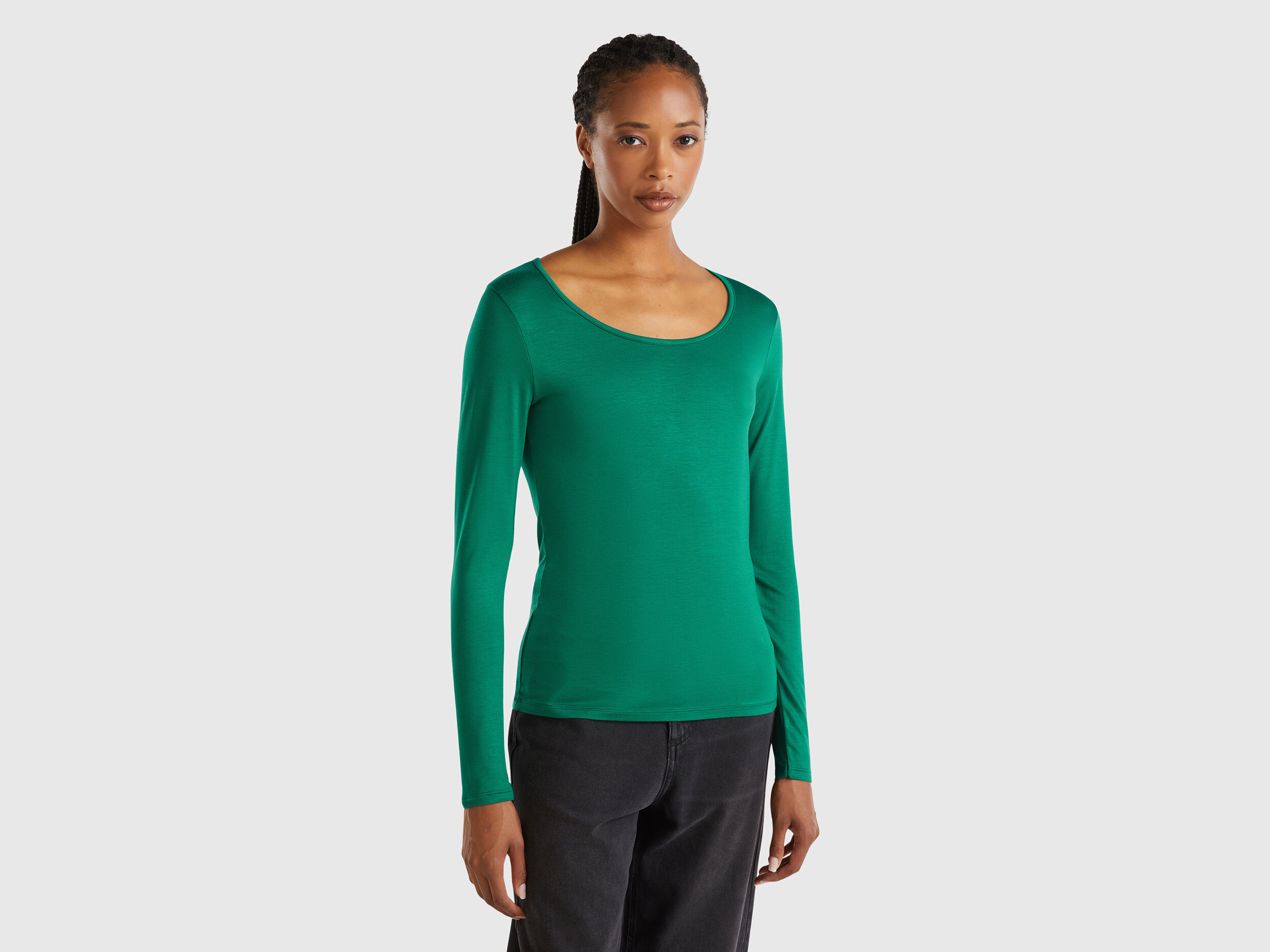 T shirt manche longue vert femme outlet