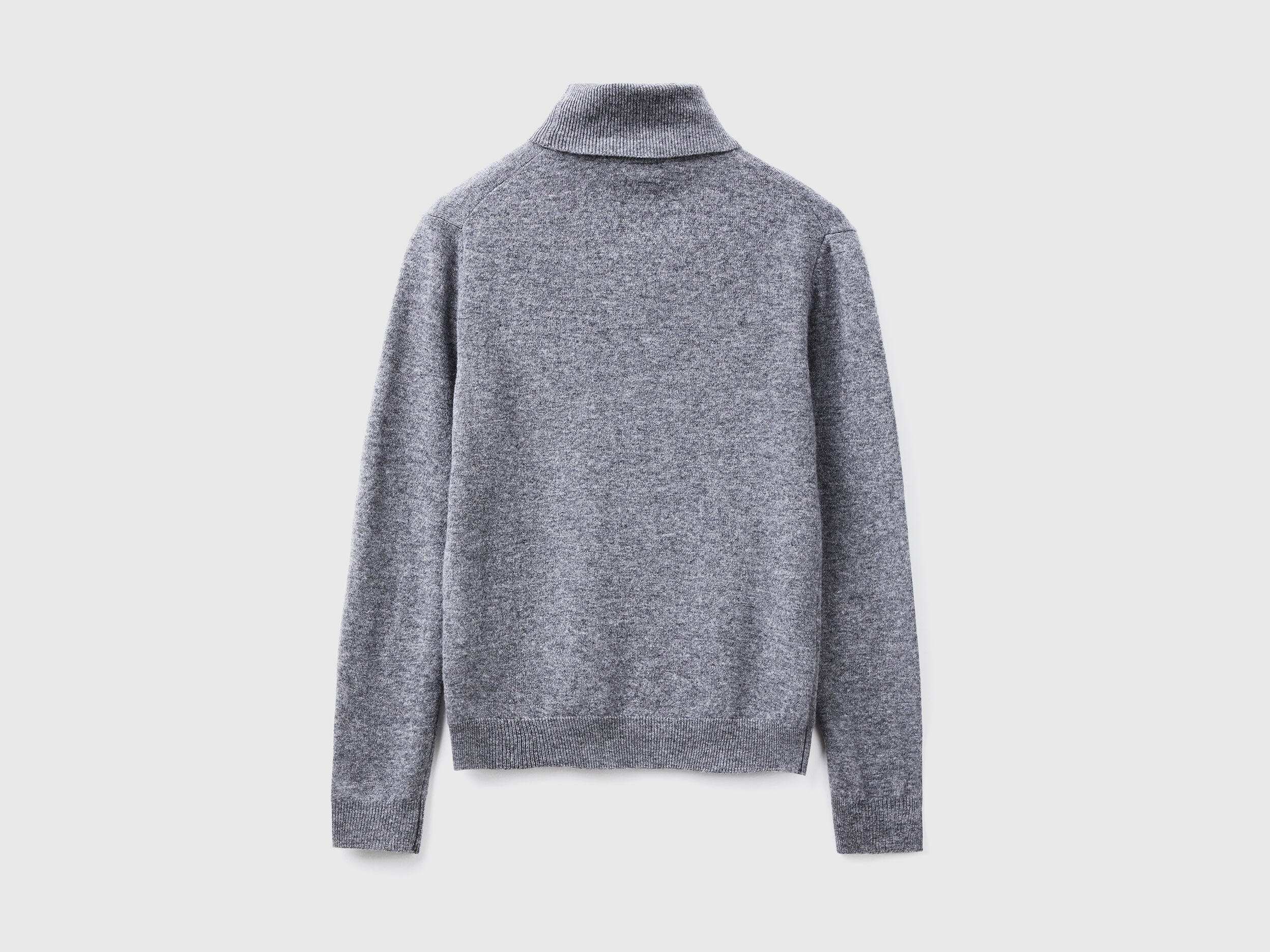 Pull gris col montant en pure laine m rinos Gris Benetton
