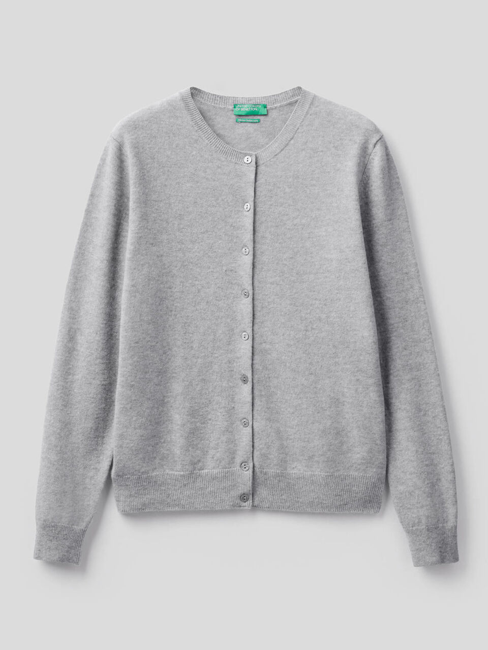 Gilet col rond en pure laine vierge image number 1